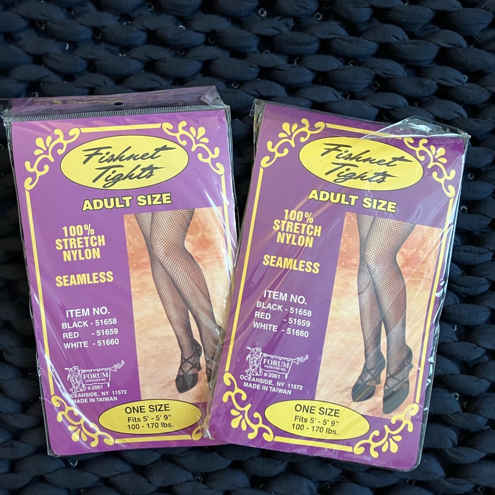 Black and White Fishnet Tights, Adult Size
